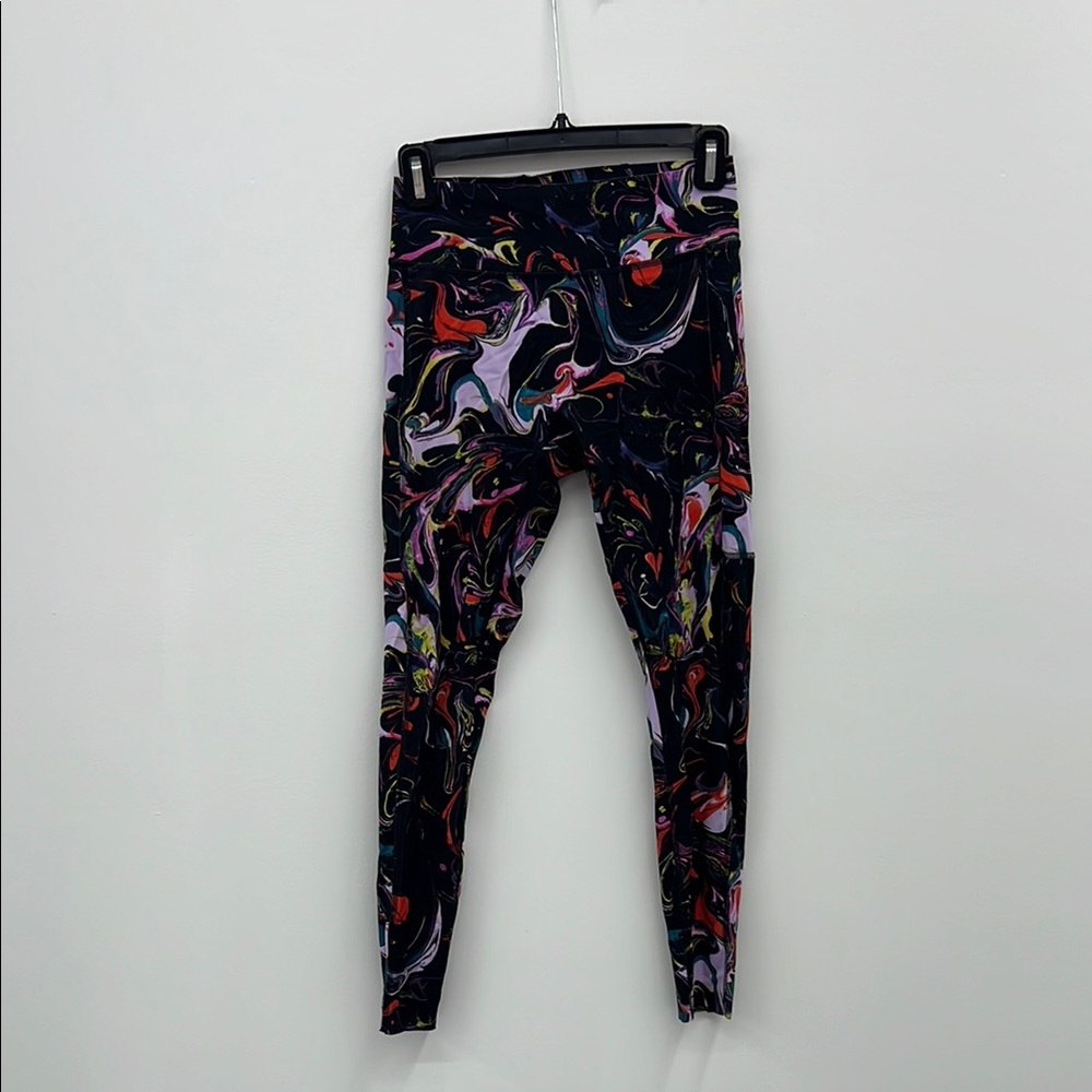 PARADE Black and Purple Marble Pattern Leggings SIZE S